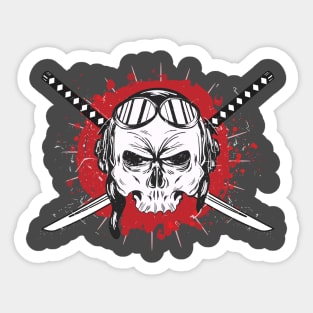 Samurai Skull Skeleton Sticker